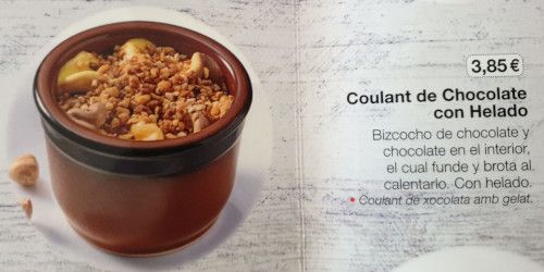 coulant de chocolate con helado